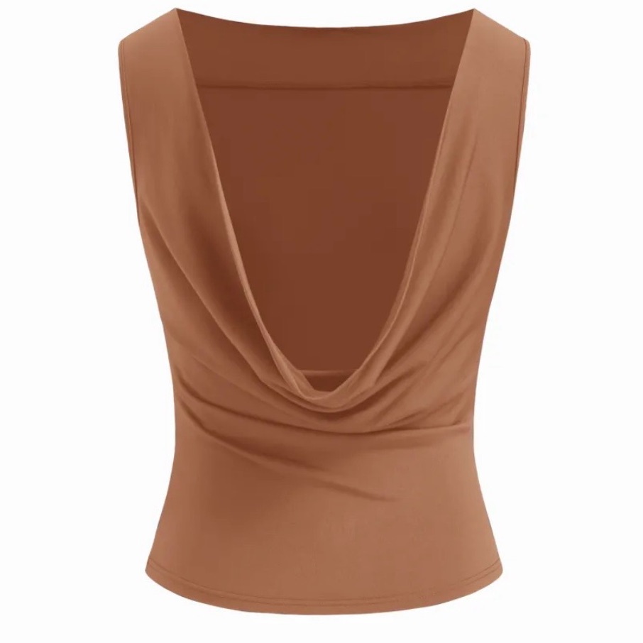 Nwt Cider Cowl Back Tank In Light Copper